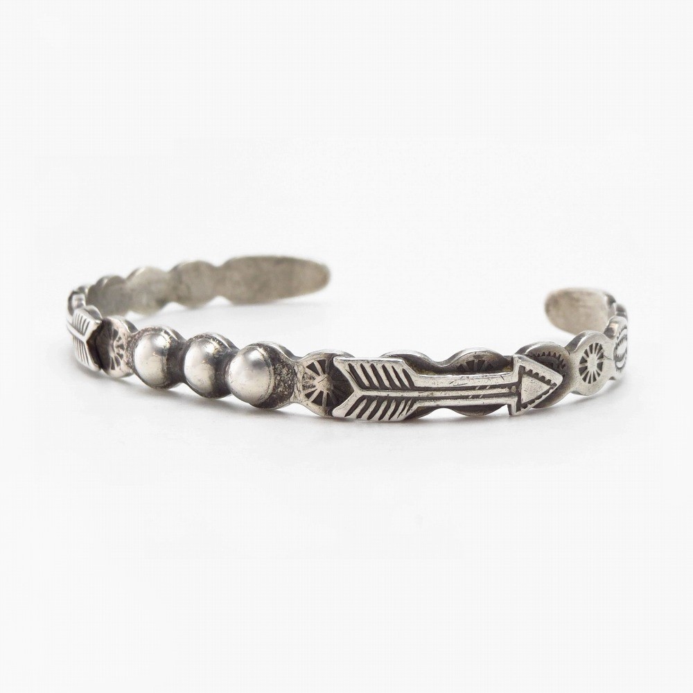 【SILVER PRODUCTS】Coin Silver 900 Navajo Pearls Cuff c.1930～