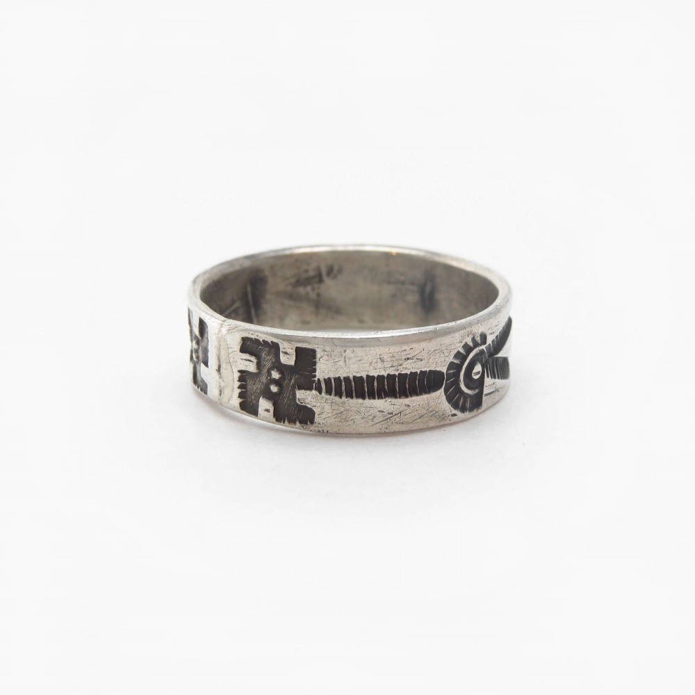 Antique Navajo 卍卍 Stamped Ingot Silver Men's Ring  c.1920～