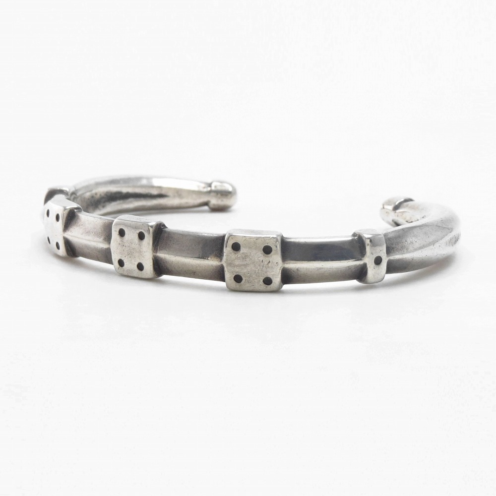【Jock Favour】Narrow & Heavy Silver Cuff Bracelet c.1990～