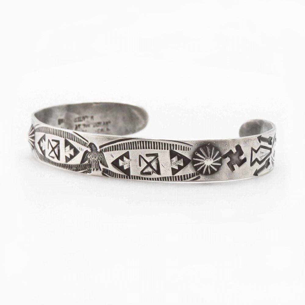 【GARDEN OF THE GODS】T-Bird/卍 Stamped Coin Silver Cuff c.1925