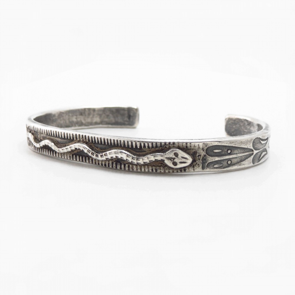 Antique Navajo/Kewa Snake Applique Ingot Silver Cuff c.1930~