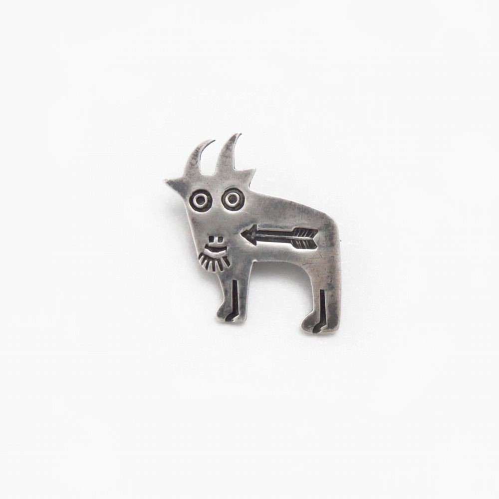 Attr.to【Ganscraft】Stamped "Glacier Park Goat" Pin c.1930~