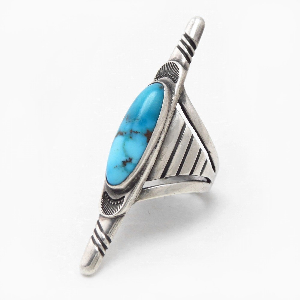 Vintage Pueblo/Navajo Statement Ring w/GemTurquoise c.1955~