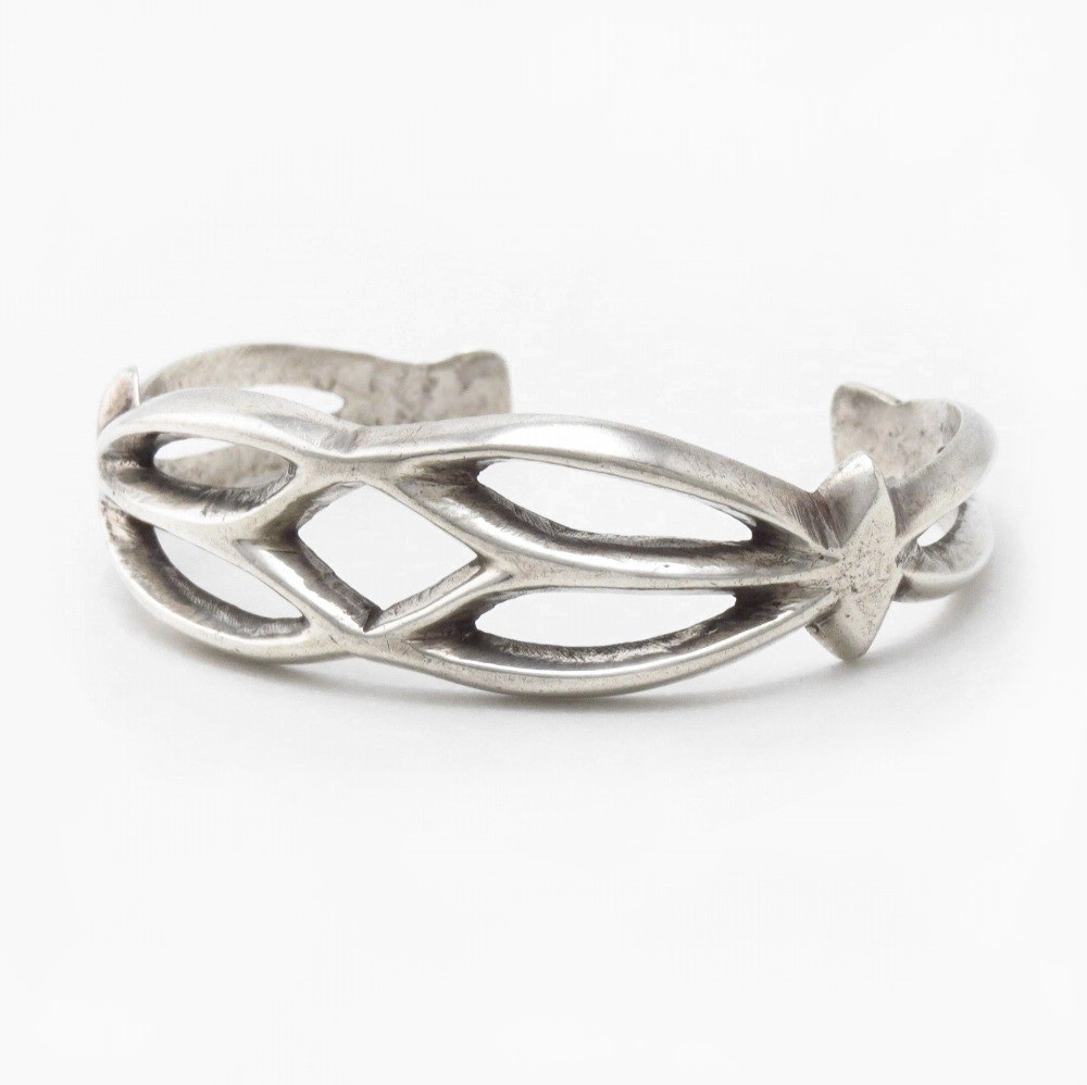 Vintage Navajo Tufa or Sand Casted Silver Cuff c.1940~